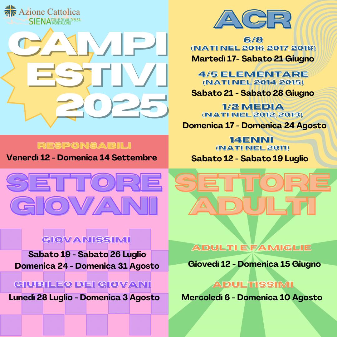 CAMPI SCUOLA 2025 Azione Cattolica Diocesana